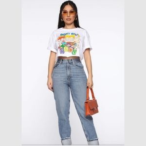 Don't be a baby Rugrats crop top white